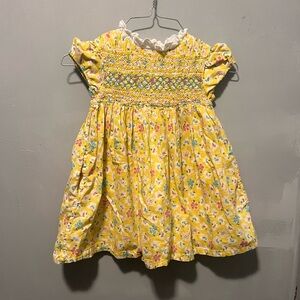 Mini Boden Yellow Floral Kids Dress